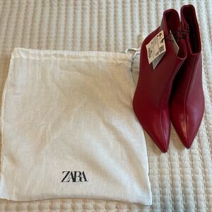 Zara red booties
